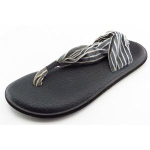 Sanuk Size 7 M Gray Slingback‎ Fabric Women Sandal Shoes